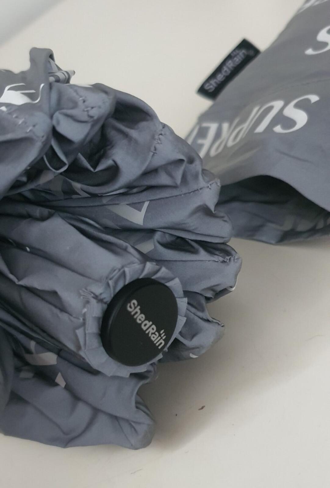 FW16 Supreme ShedRain reflective repeat umbrella Grey 54" Collapsible