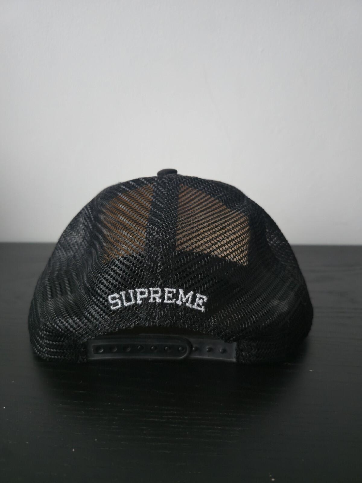 SS16 Supreme Western Mesh Back 5 Panel Cap Trucker Black
