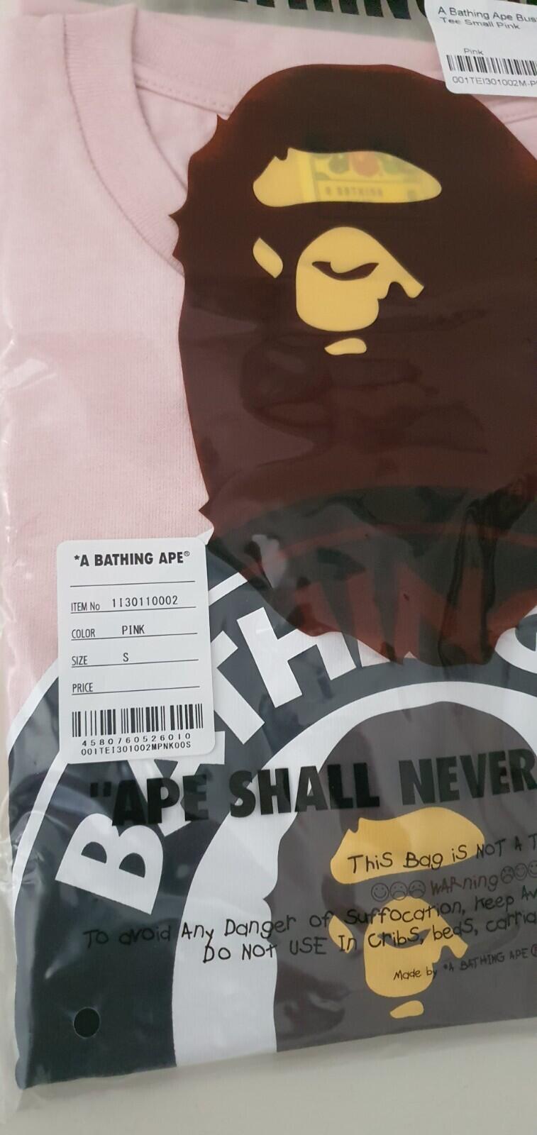 SS22 A BATHING APE Colors Busy Work tee size S small pink T-shirt BAPE New