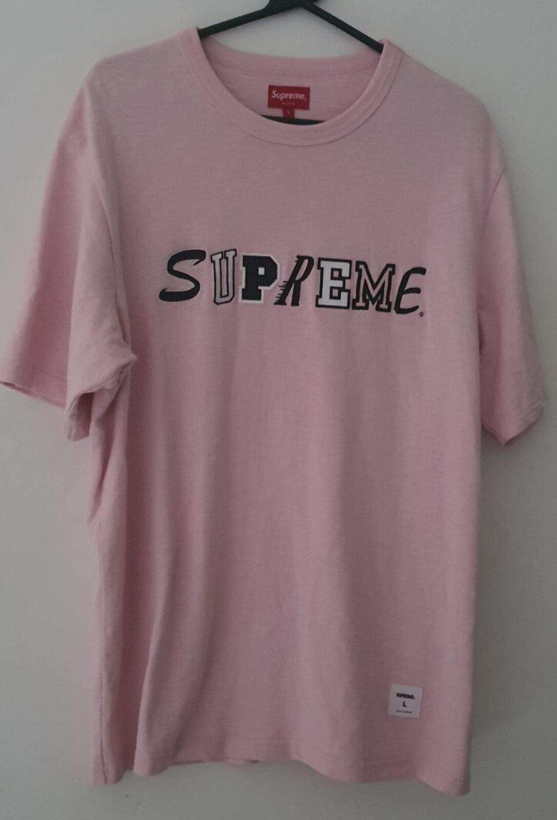 SS21 Supreme Collage S/S Top Tee size L large pink T-shirt Worn 1x