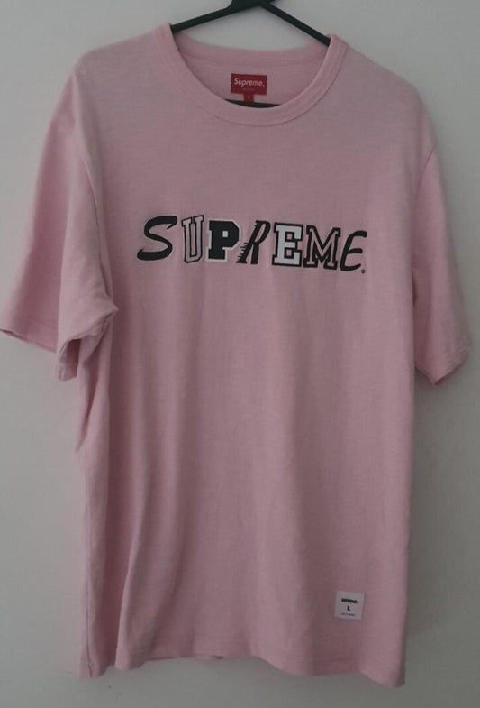 Camiseta Supreme Collage SS21 talla L grande rosa puesta 1 vez