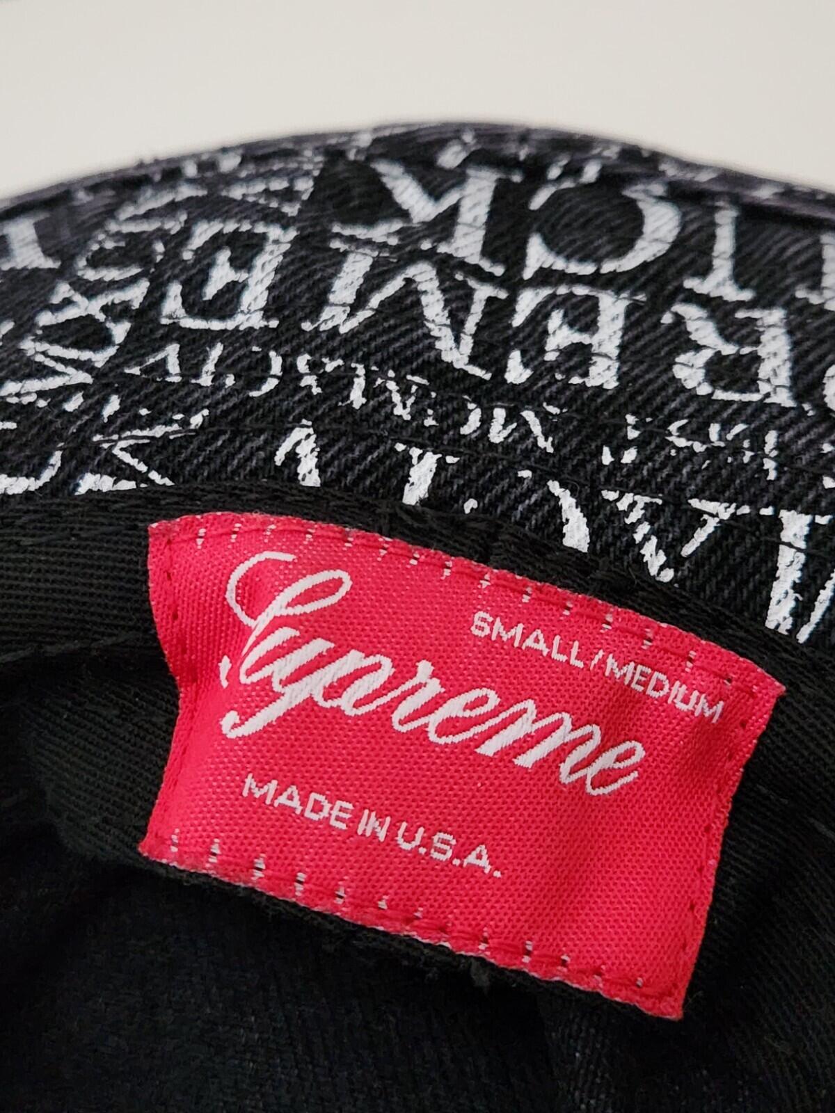 FW15 Supreme F UCK 'EM ALL boonie size S/M black bucket hat small medium Crusher
