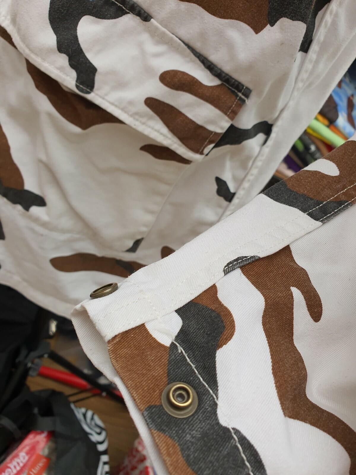 FW16 Supreme Twill Zip Up Parka Jacket White Camo Size M