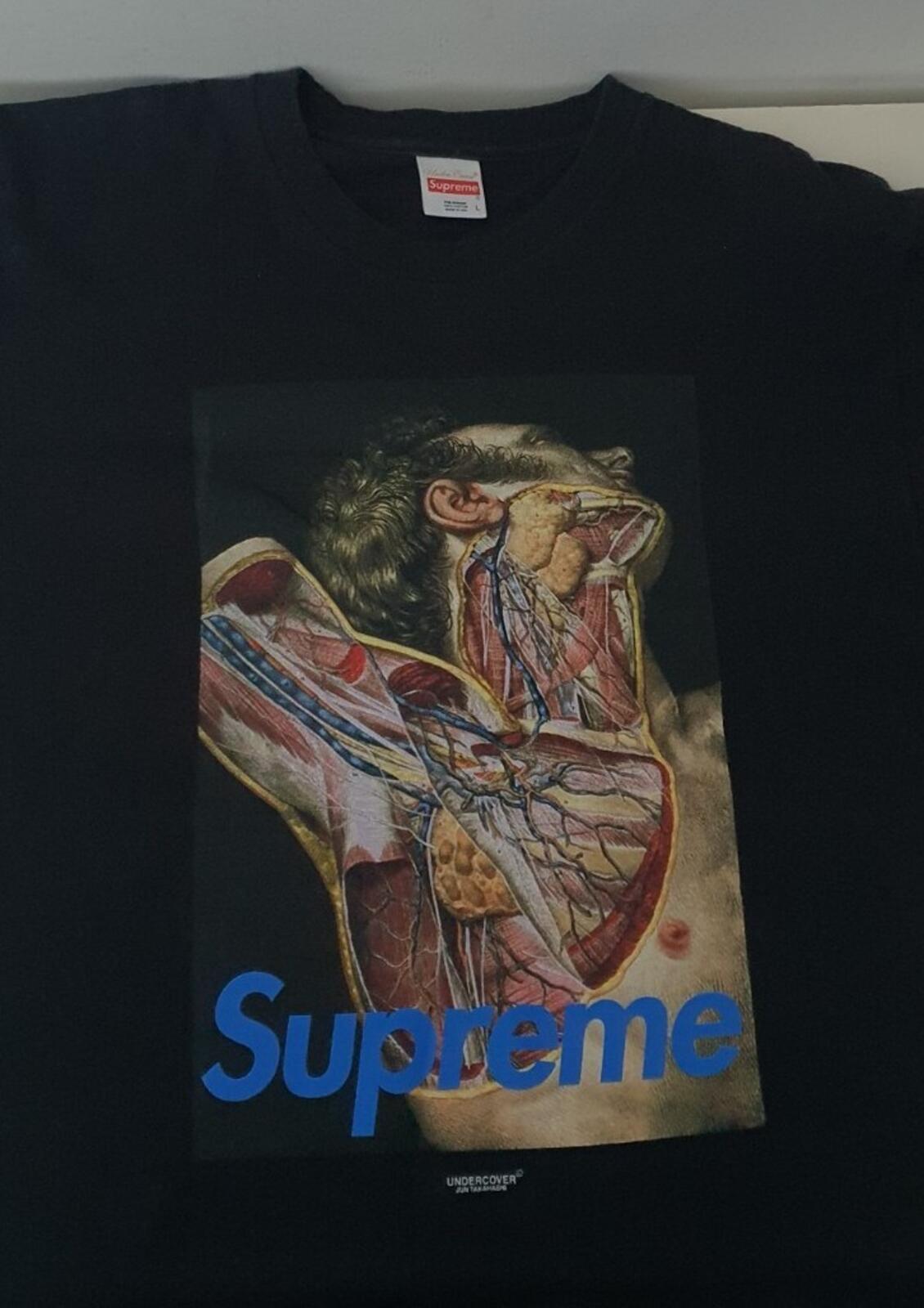 FW14 Supreme x Undercover Anatomy black Tee L large T-shirt Rare 2014 Vintage