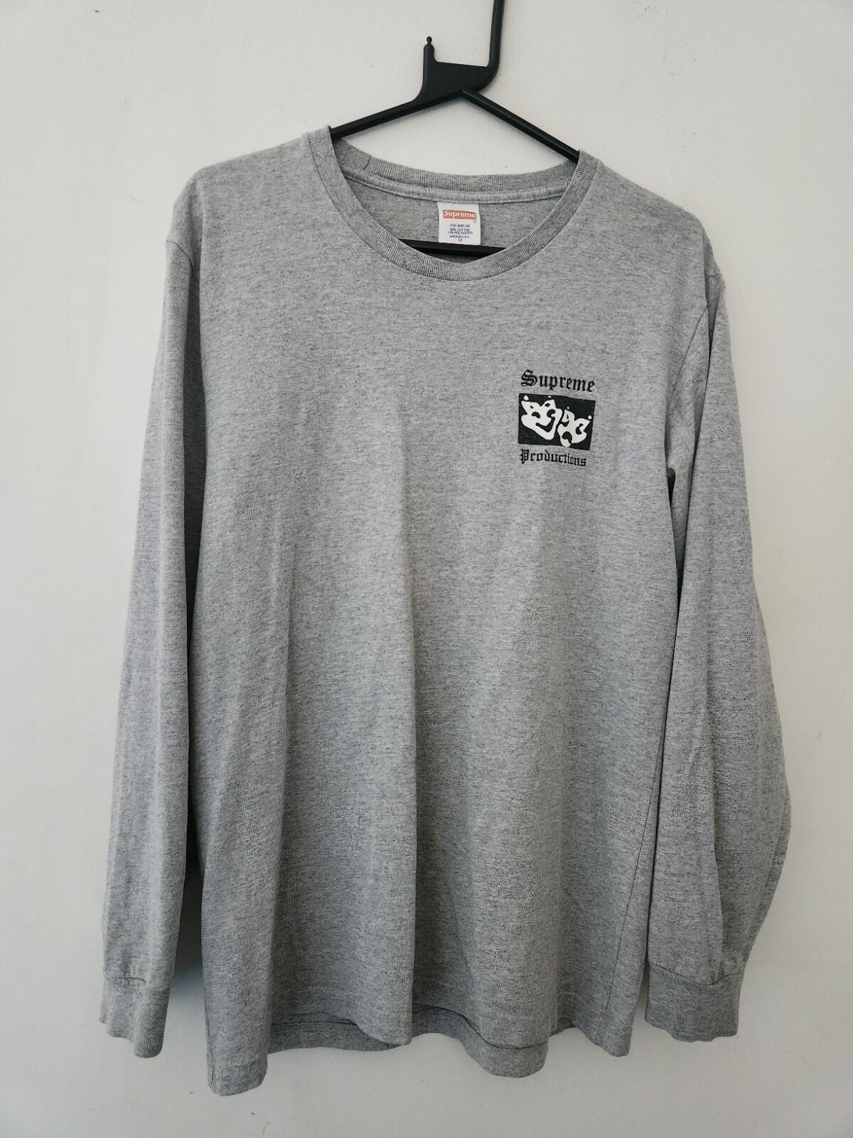 SS16 Supreme Productions L/S Tee Heather Grey size M