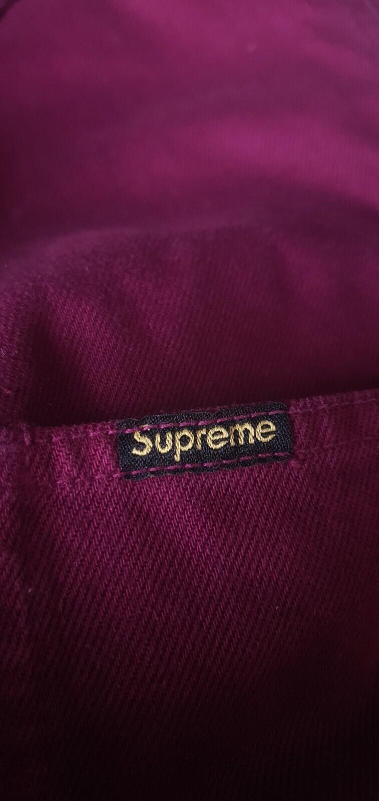 SS18 Supreme NY Tapestry Denim Chore Coat Size L Large Jacket Maroon