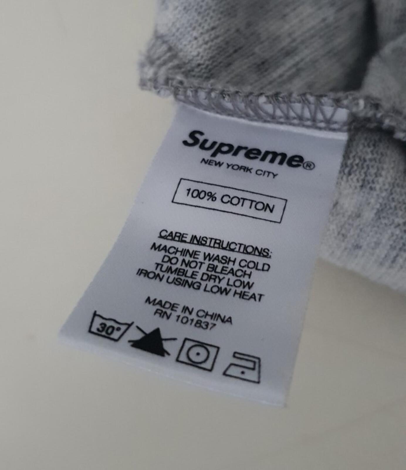 FW15 Supreme Summit L/S Top Gris jaspeado Talla M