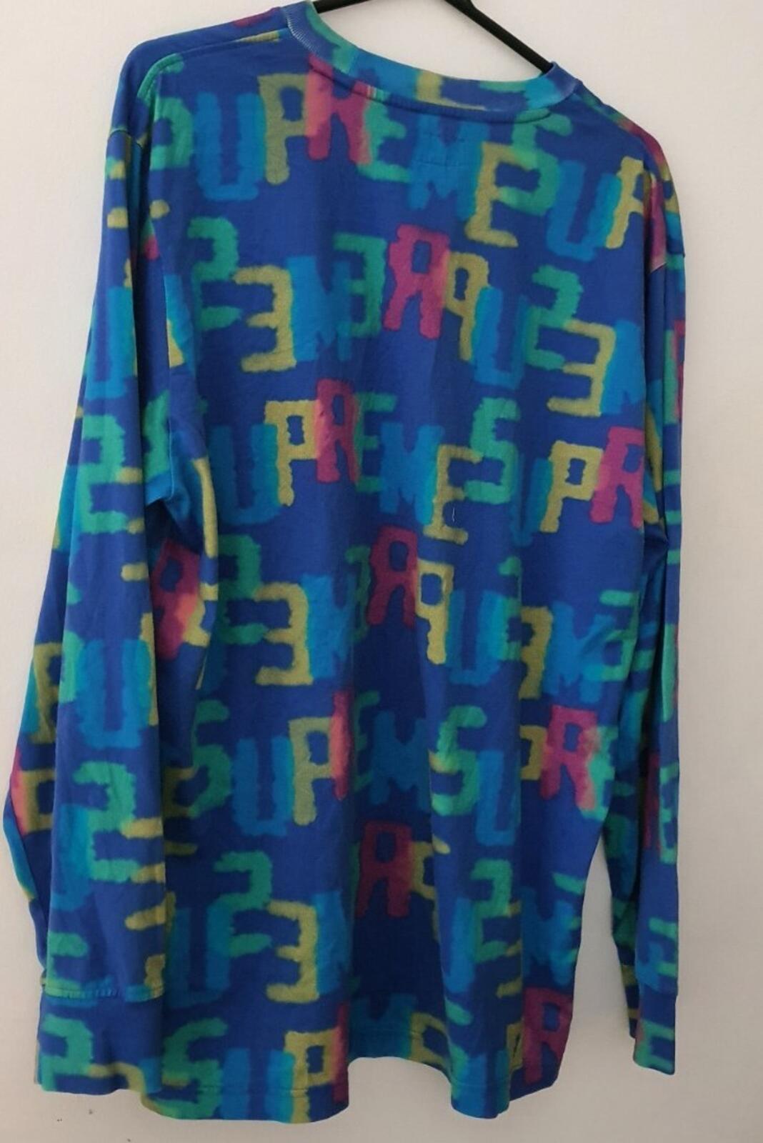SS18 Supreme Letters L/S top Tee size L large T-shirt royal blue
