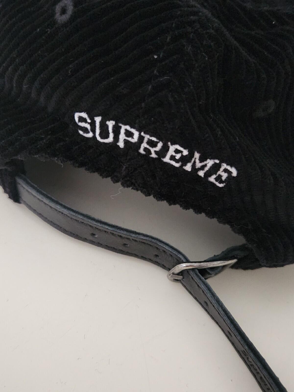 FW23 Supreme Corduroy S Logo 6-panel Cap Black