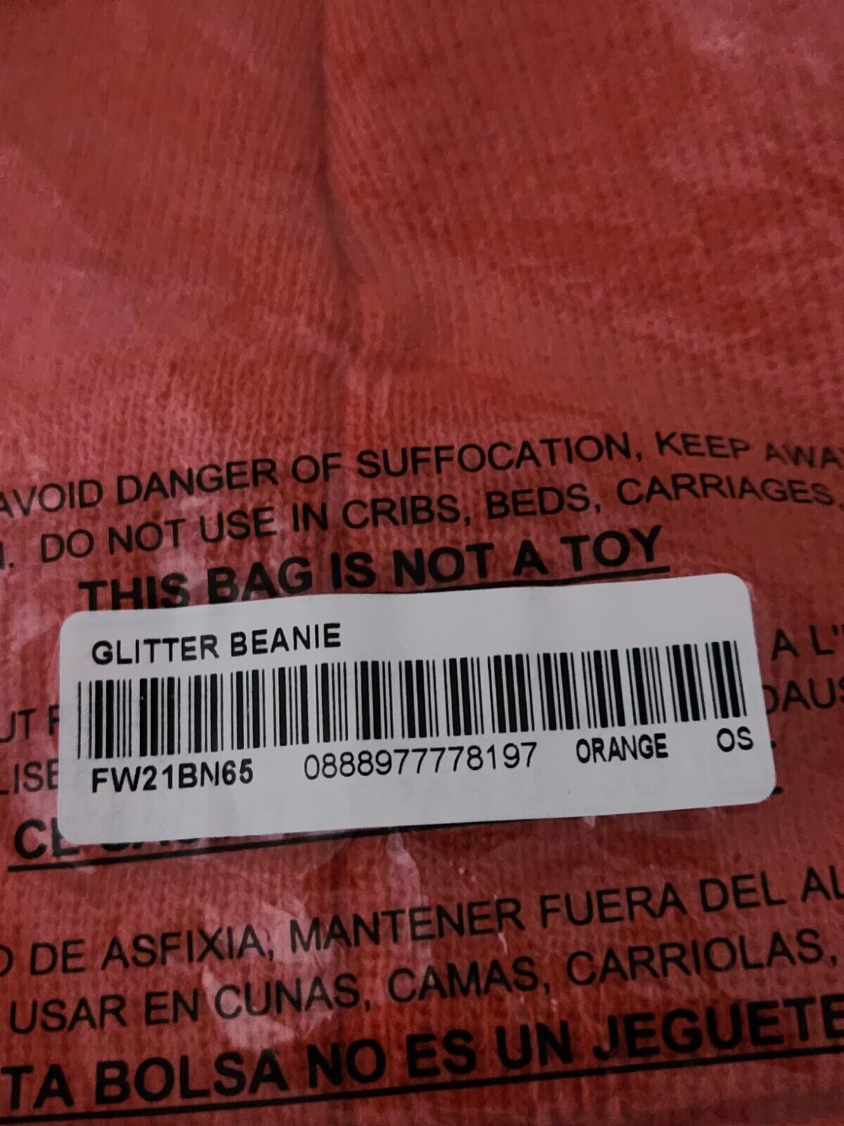 FW21 Supreme Glitter Beanie Orange 1994 Mütze Neu Ungeöffnet