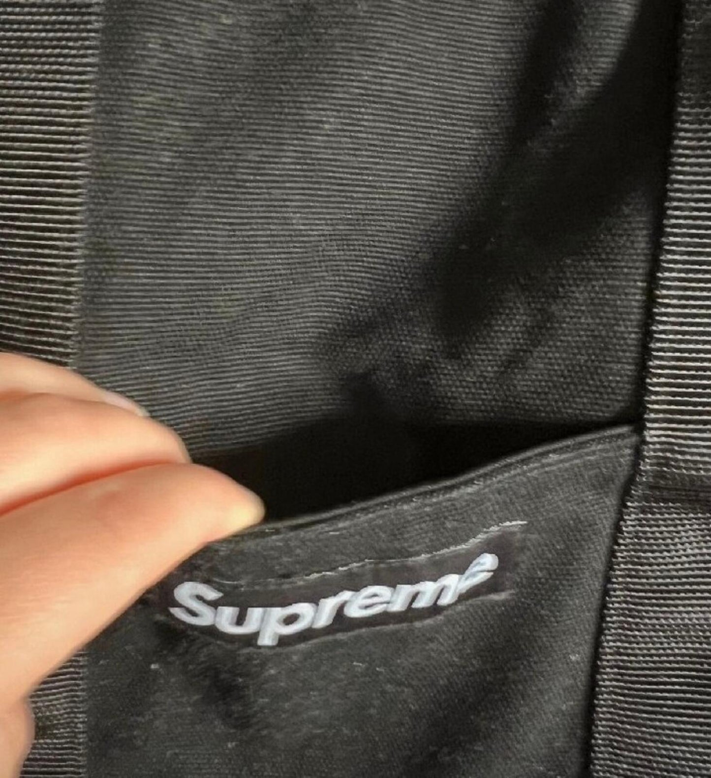 FW20 Supreme Canvas tote bag black Box Logo