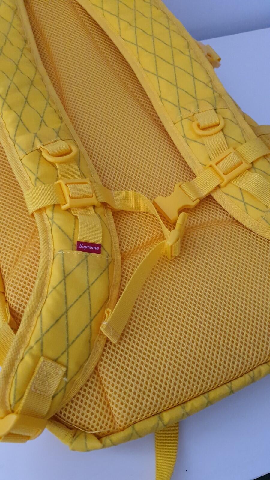 FW18 Supreme yellow backpack water and abrasion resistant box logo Bag Rucksack