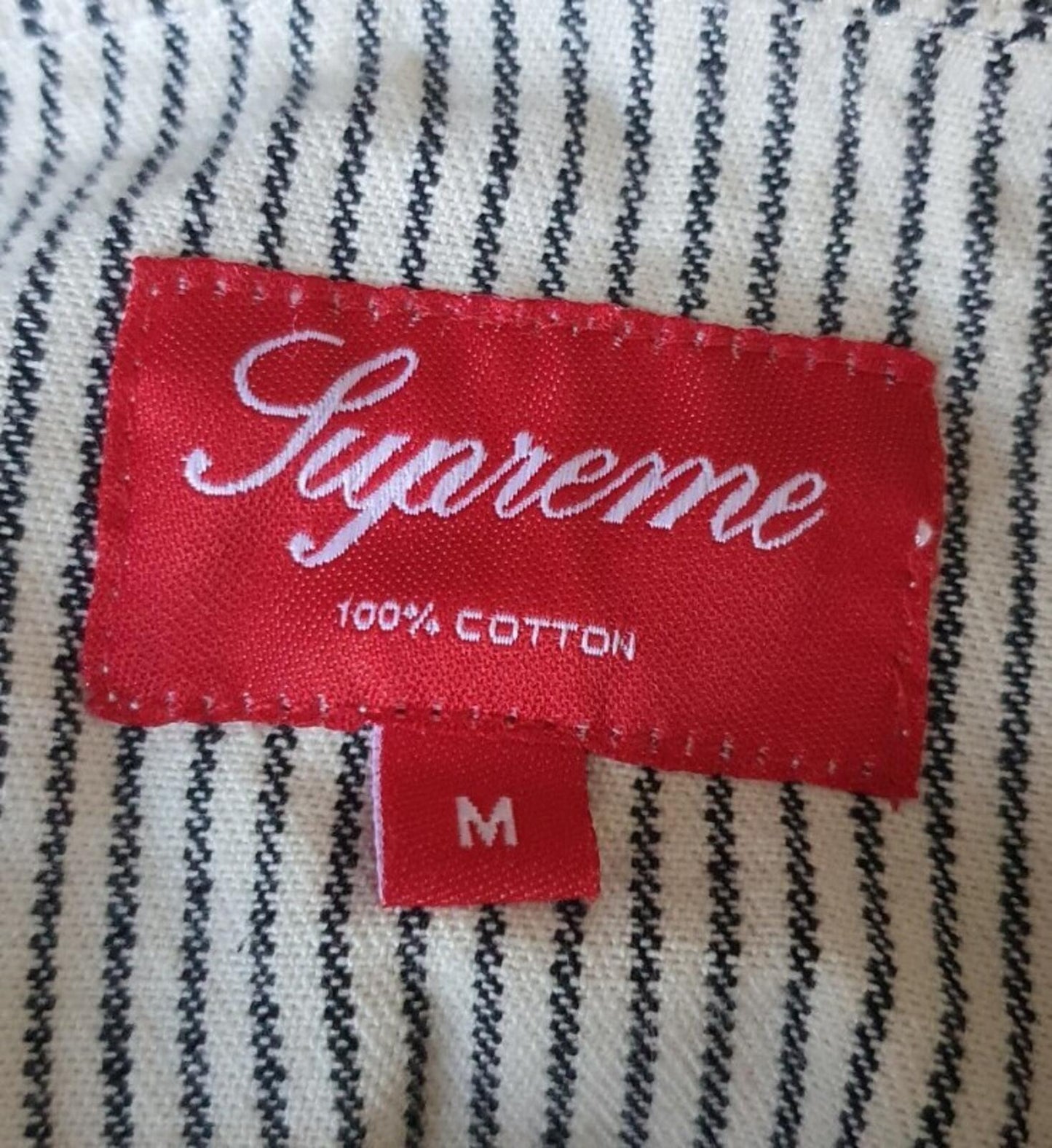 SS13 Supreme Baja Striped Denim Hooded Shirt Size M
