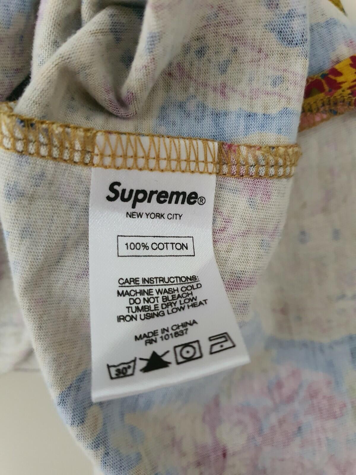 FW17 Supreme Paisley L/S Polo Yellow Shirt M