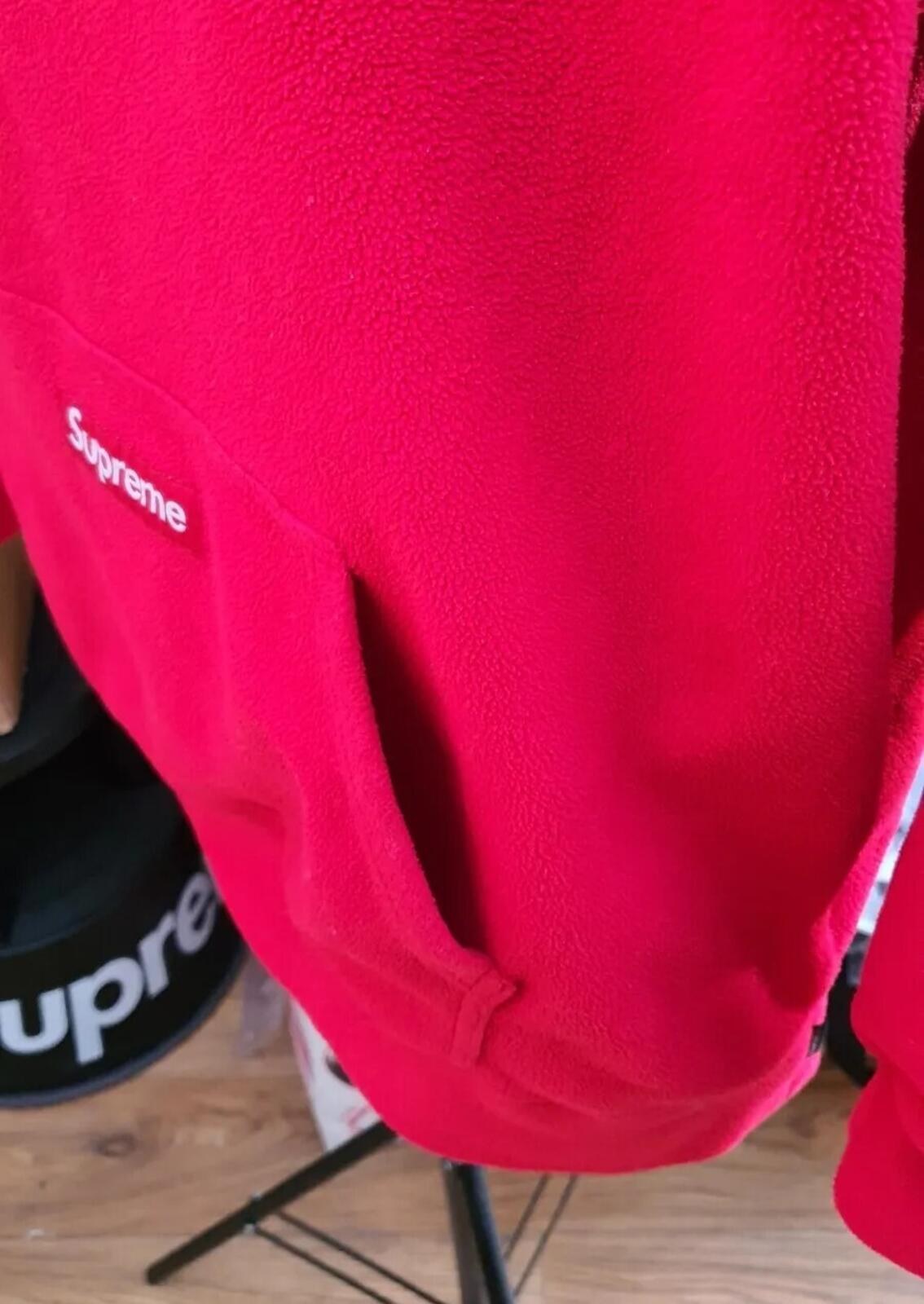 FW20 Supreme Polartec Hooded Sweatshirt Red Size XL