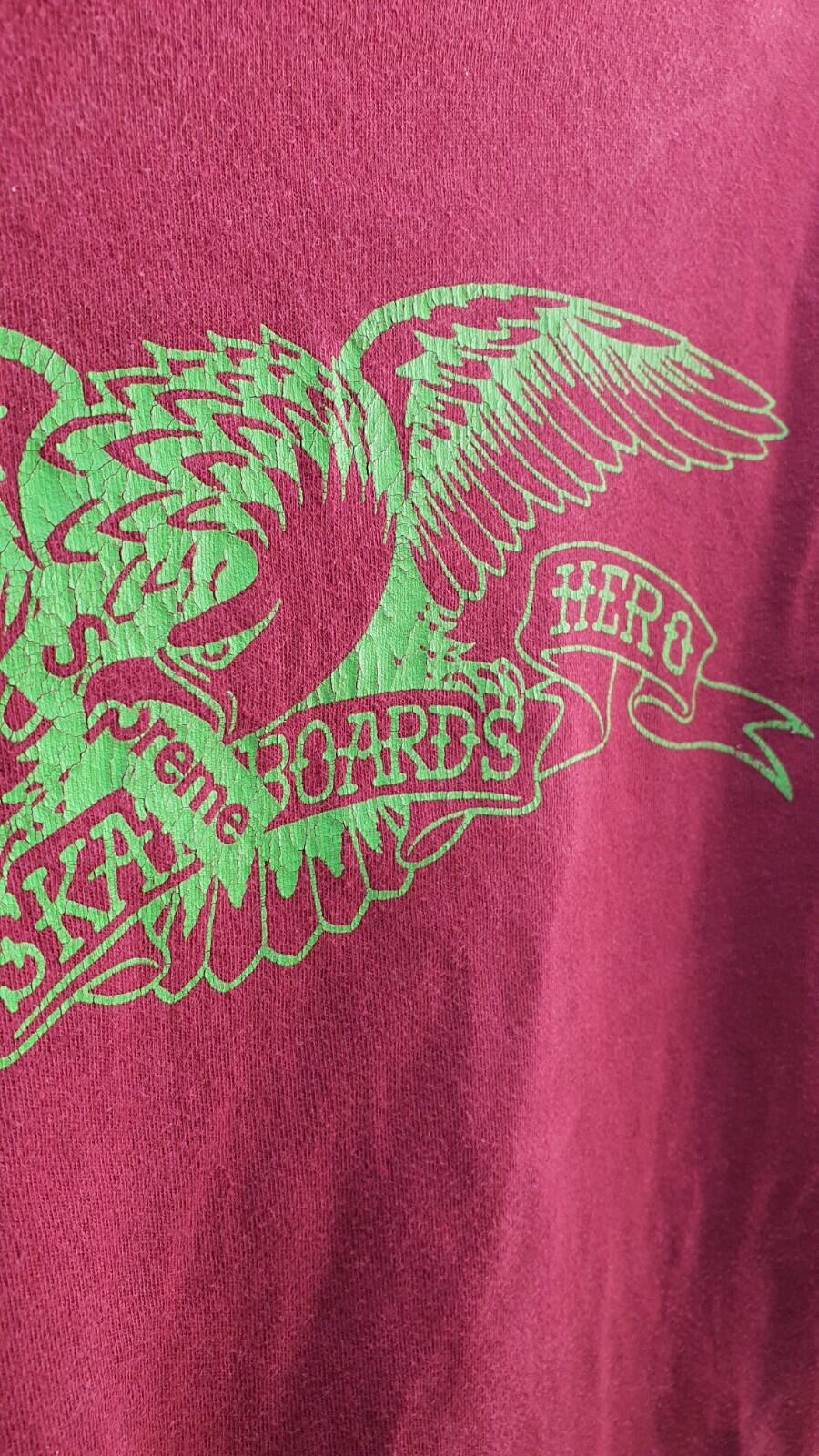 SS16 Supreme x Anti Hero Eagle Pocket Tee Burgundy Size M