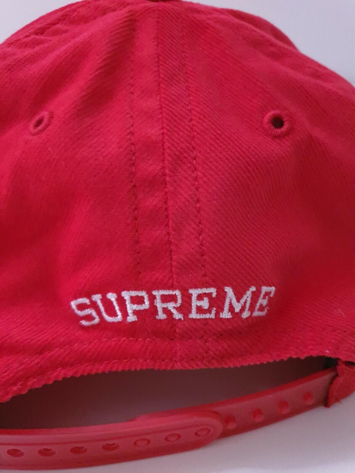 SS17 Supreme x Champion Embroidered Logo red 5-panel hat cap