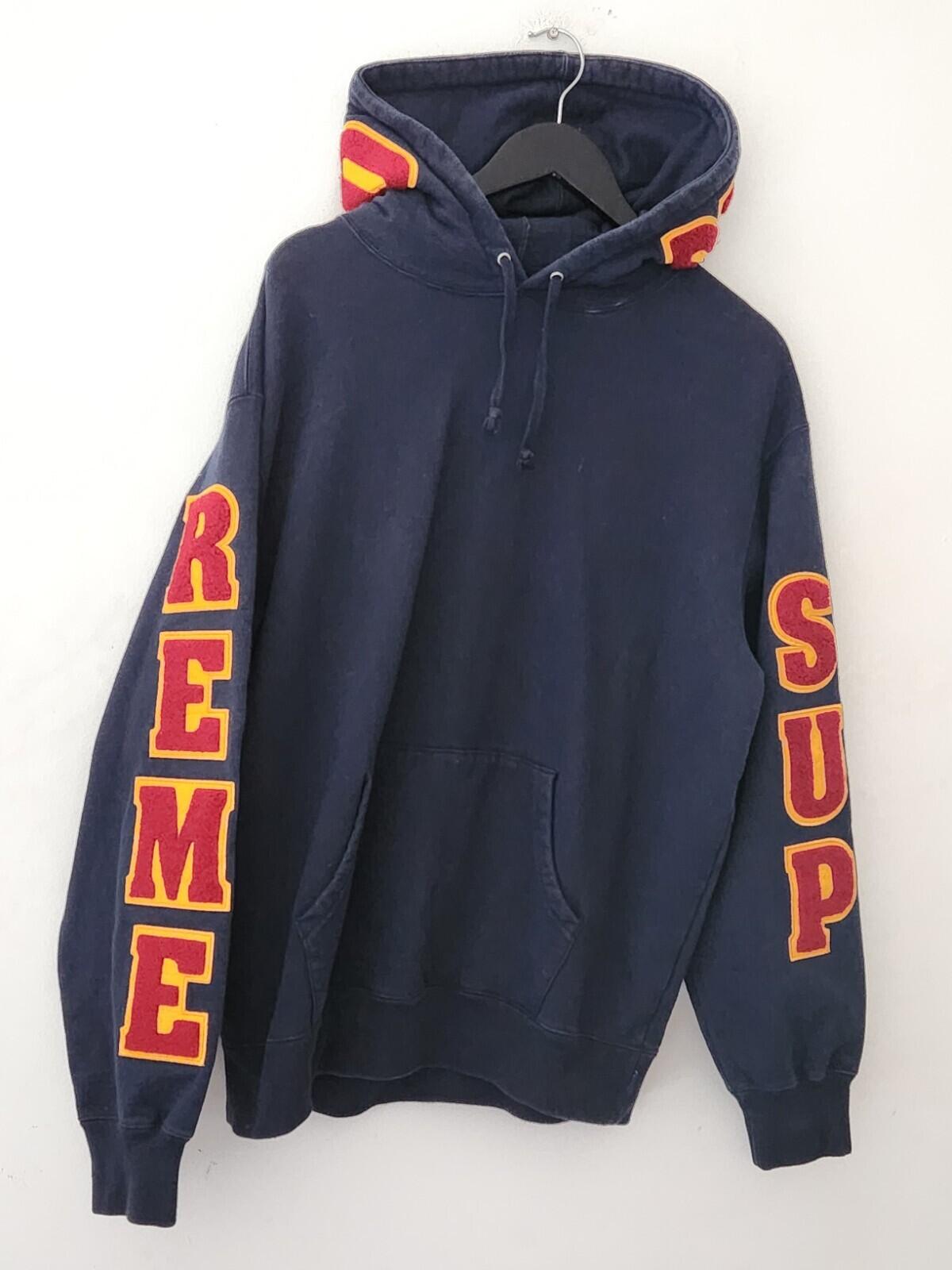 SS22 Supreme Team Chenille Kapuzenpullover Größe M Navy Hoodie