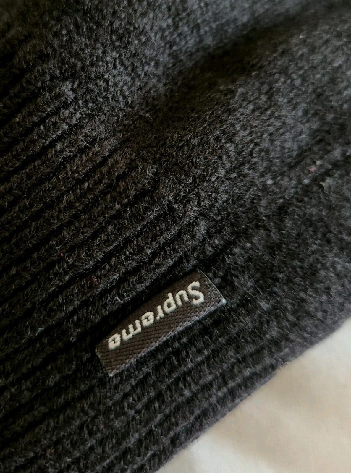 SS21 Supreme Inside Out Logo Sweater size S Small black jumper merino wool
