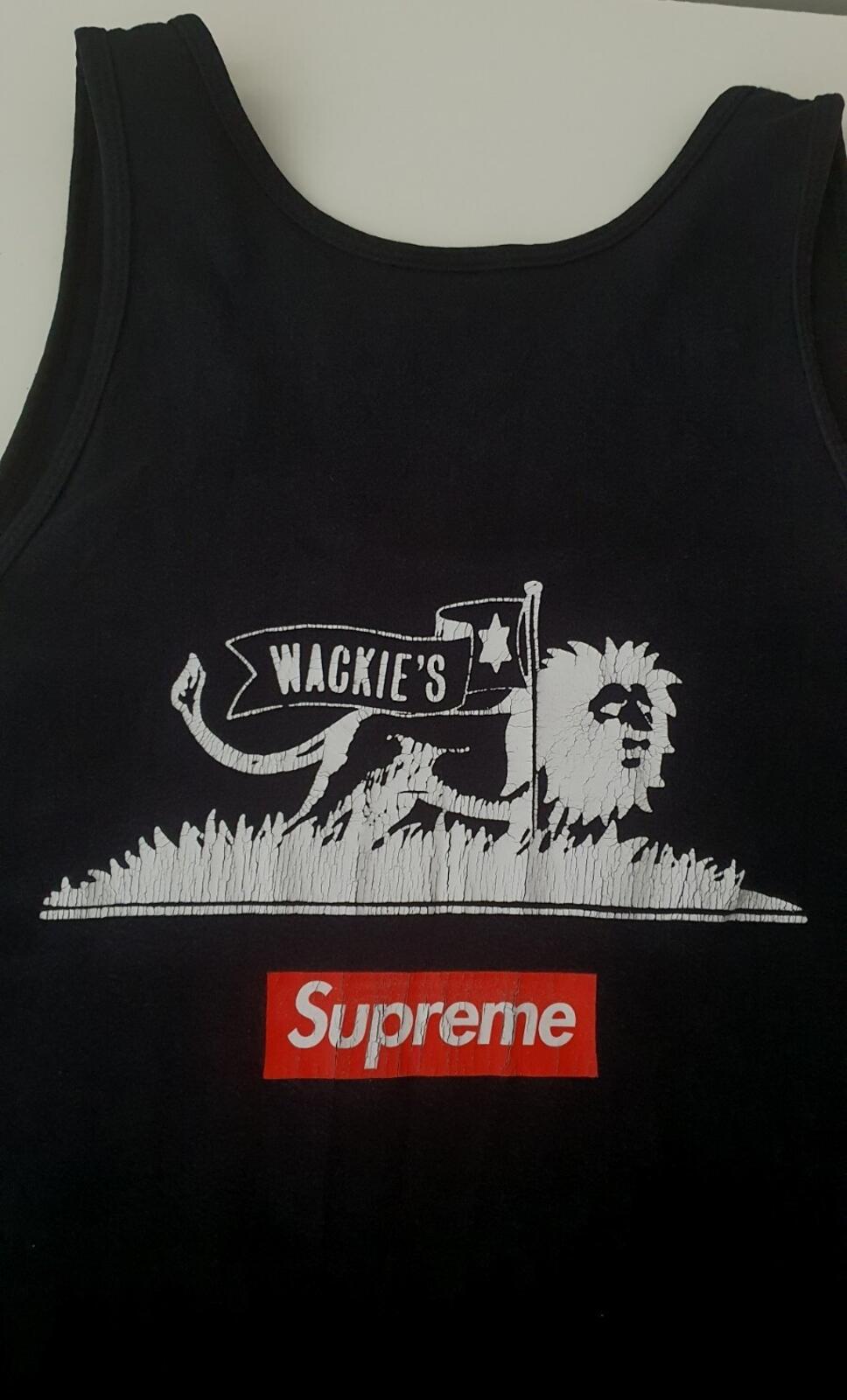 SS13 Supreme Wackies Sugar Minott ärmelloses Top schwarzes T-Shirt Box-Logo Vintage