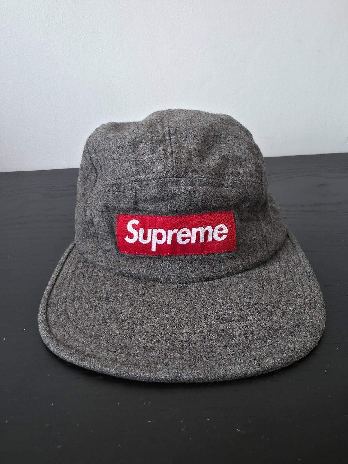 FW13 Supreme Loro Piana Wool Camp Cap Grey