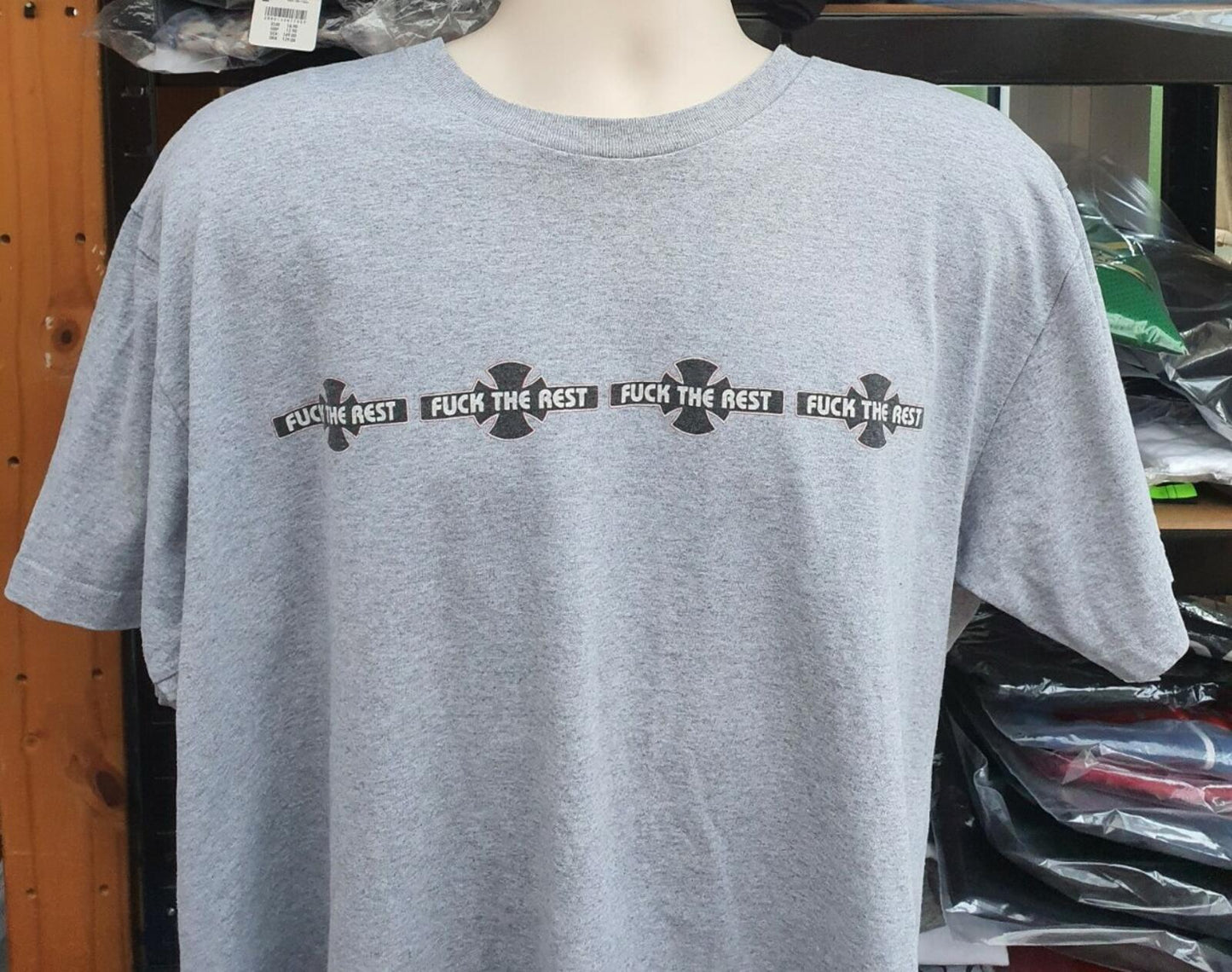 FW15 Supreme x Independent Fuc* The Rest heather grey tee XL T-shirt Made In USA