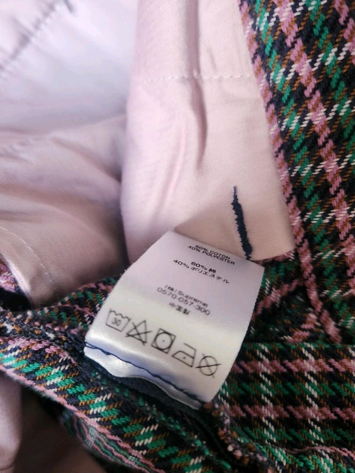 SS18 Supreme Work Pant Größe 30 W30 L30 kleine lila karierte Hose kleine Hose