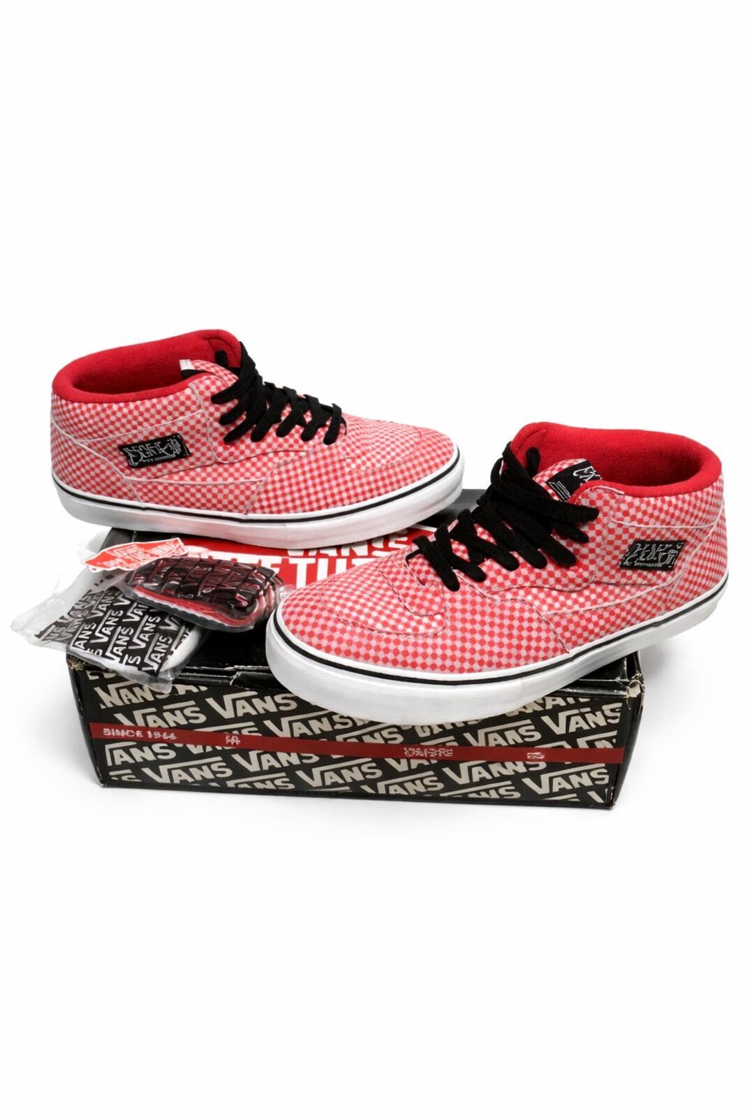 FW09 Supreme x Vans Micro Check Half Cab Red US 9 UK 8 EU 42