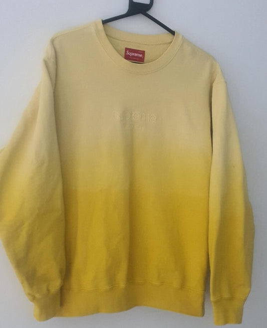 SS19 Supreme Dipped sudadera amarilla de cuello redondo talla M mediana New York