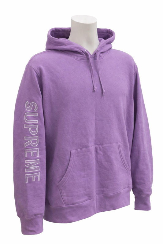 Sudadera con capucha bordada en la manga Supreme SS18 violeta talla L