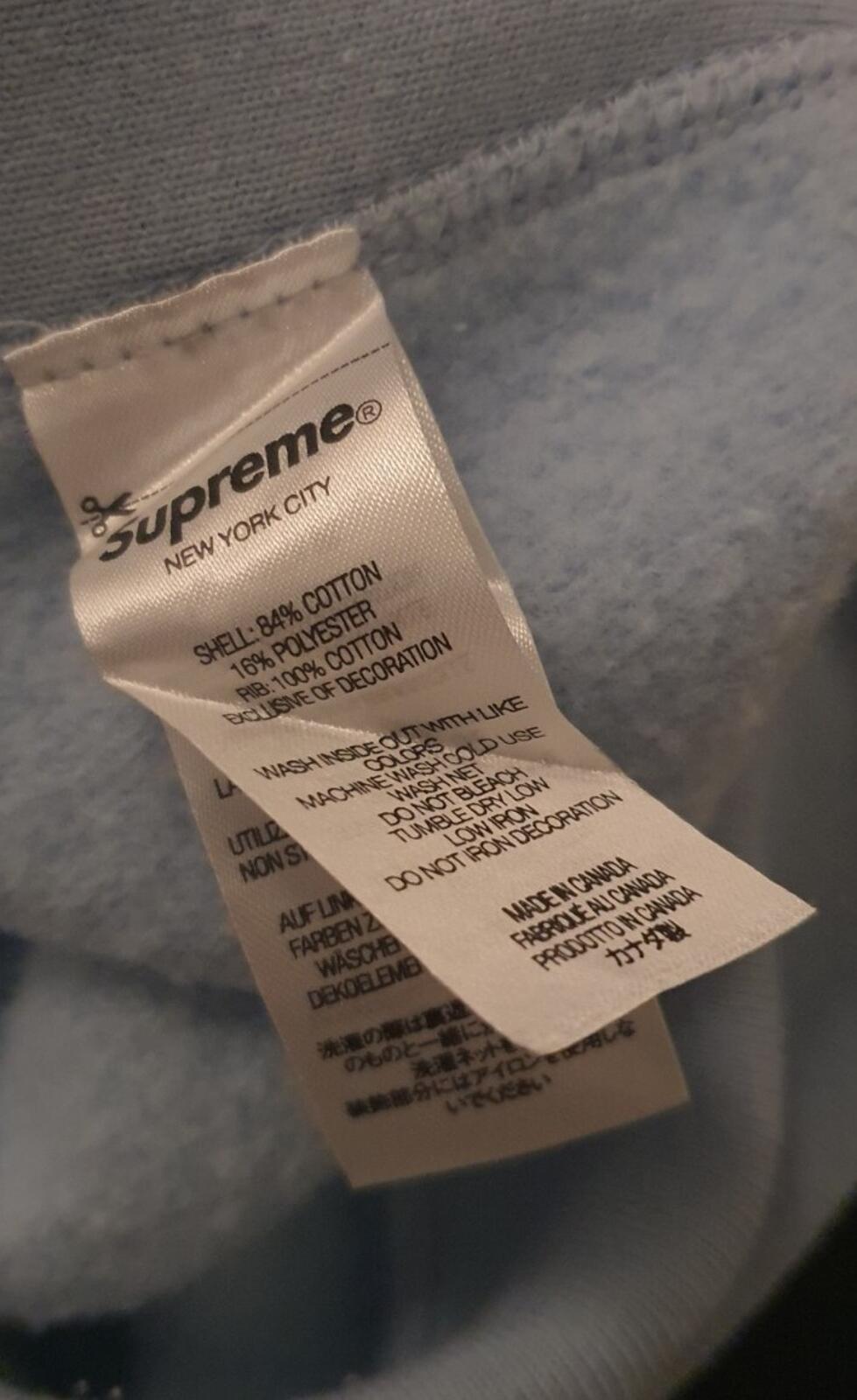 SS22 Supreme Lace Hooded Sweatshirt Light Blue Size XL