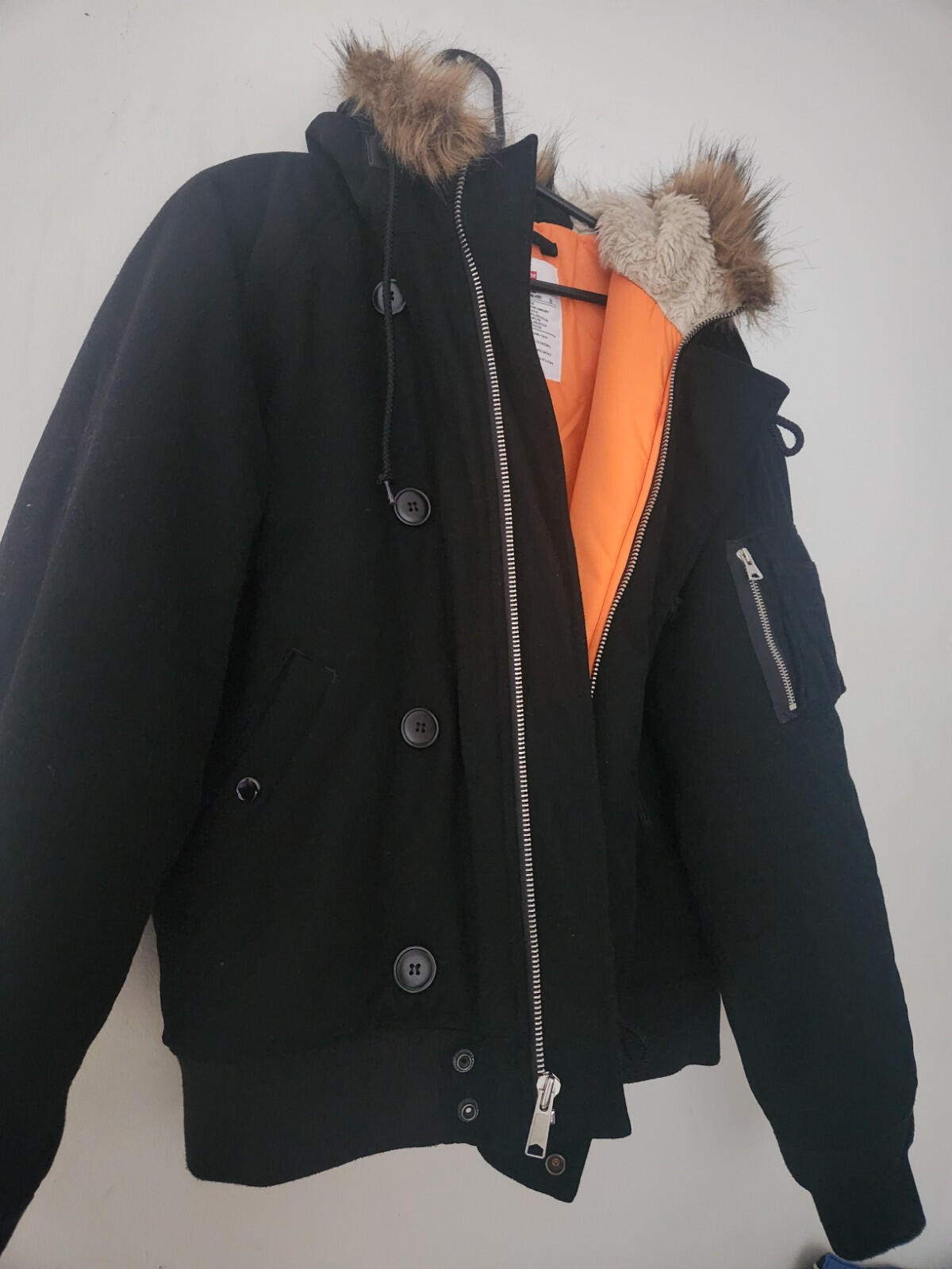 FW18 Supreme Wool N-2B Jacket Black Size L