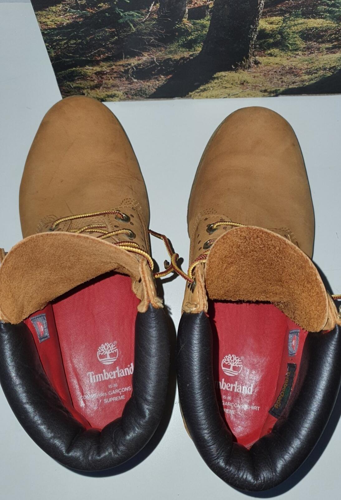 FW15 Supreme x Comme Des Garcons x Timberland 6" Boots Schuhe UK 10.5 US 11 EU 45