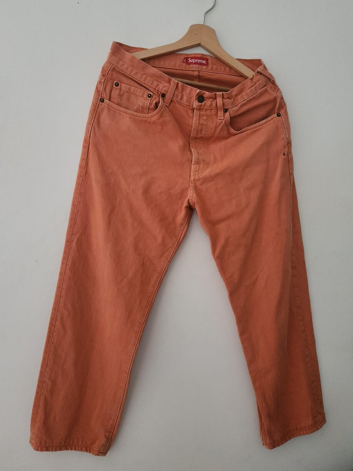 SS18 Supreme washed regular jeans size 30 Orange Trousers W30 L27 star denim