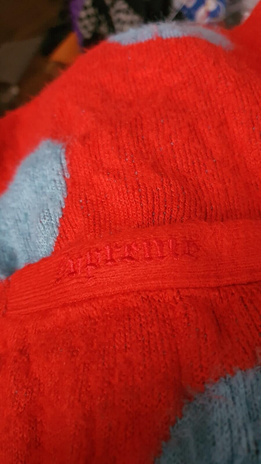 SS20 Supreme Brushed Polka Dot Cardigan Größe S kleiner roter Pullover Acryl Jumper