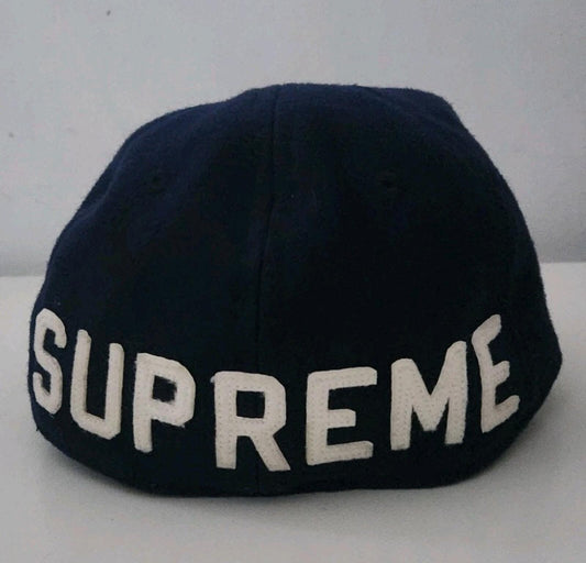 Gorra ajustada FW10 Supreme x Ebbets Field Back Hit Talla 7 1/4 Azul marino gorra 2010 Vintage