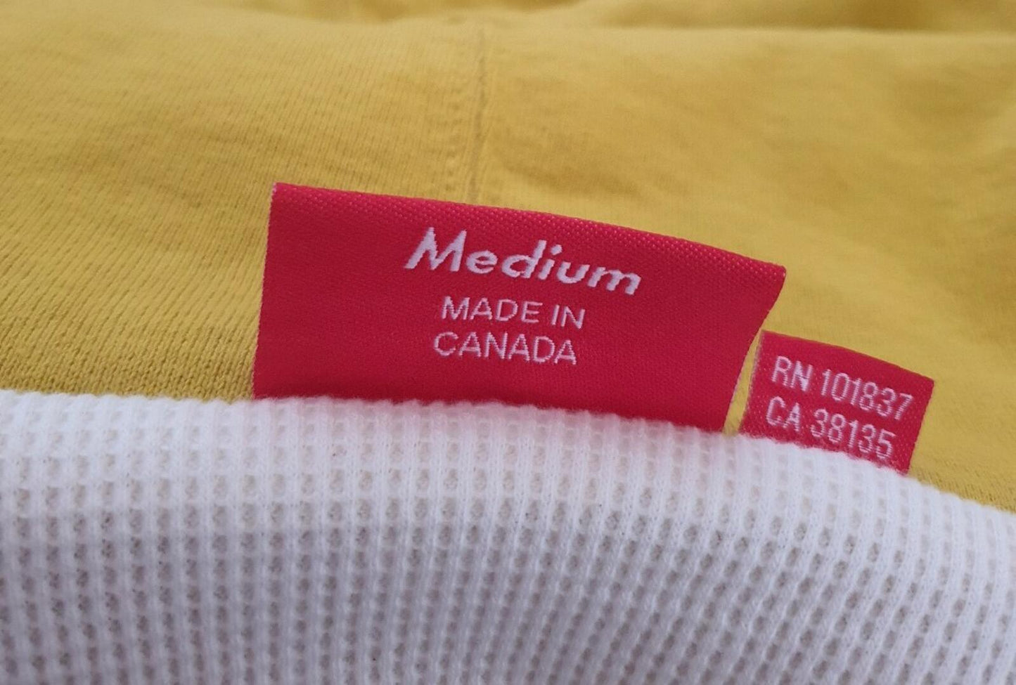 Sudadera con capucha y cremallera térmica Supreme FW18, color mostaza, talla M, PVP £178