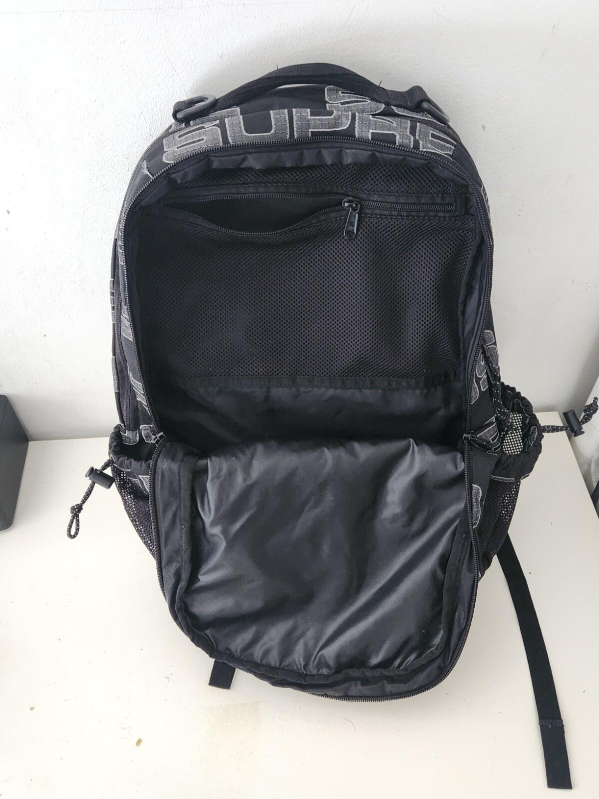 FW21 Supreme backpack Water Resistant  Rucksack Black Bag