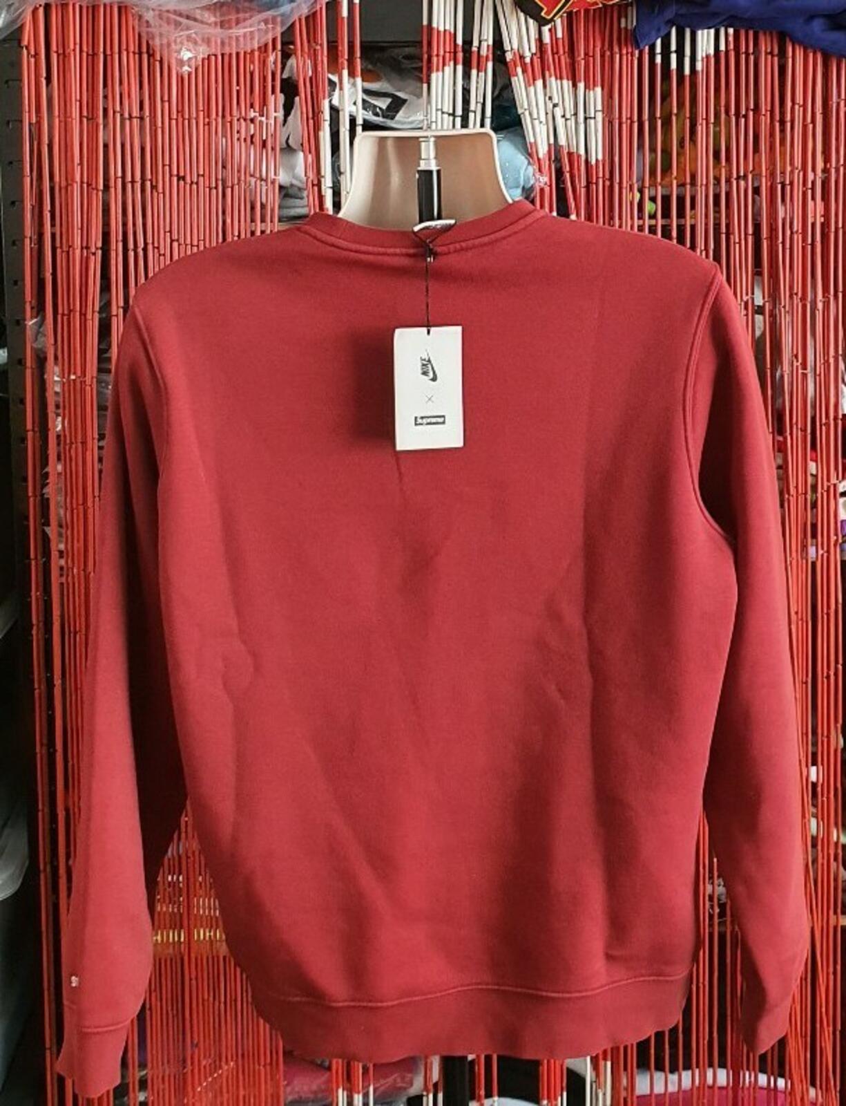 FW18 Supreme x Nike Crewneck Burgundy Size M Sweatshirt
