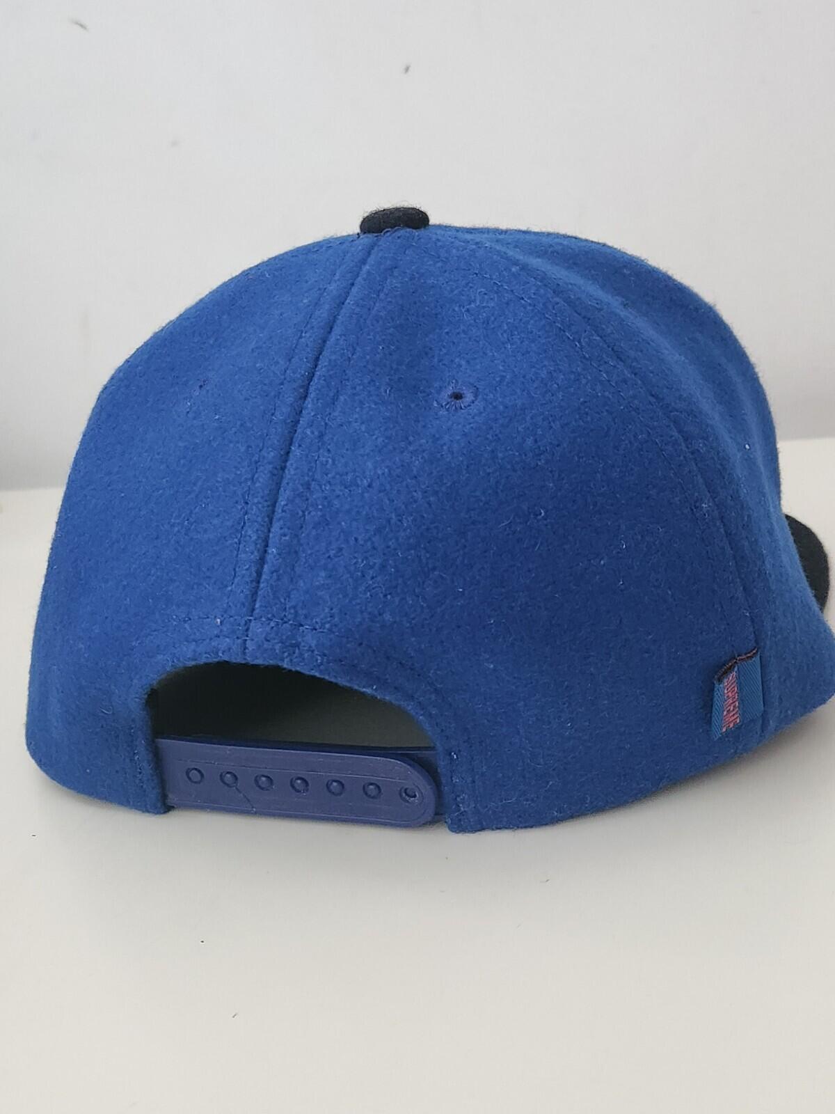 FW15 Supreme Milano Filz 5-Panel Cap Schwarz Blau Rot Wollmütze Selten 2015 S Logo