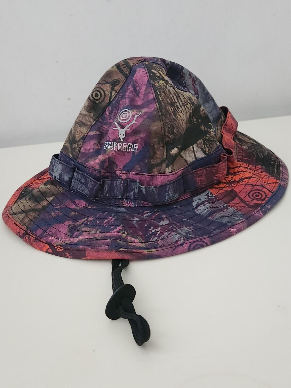 SS19 Supreme South2 West8 jungle hat Black S/M Camo bucket Crusher Waterproof
