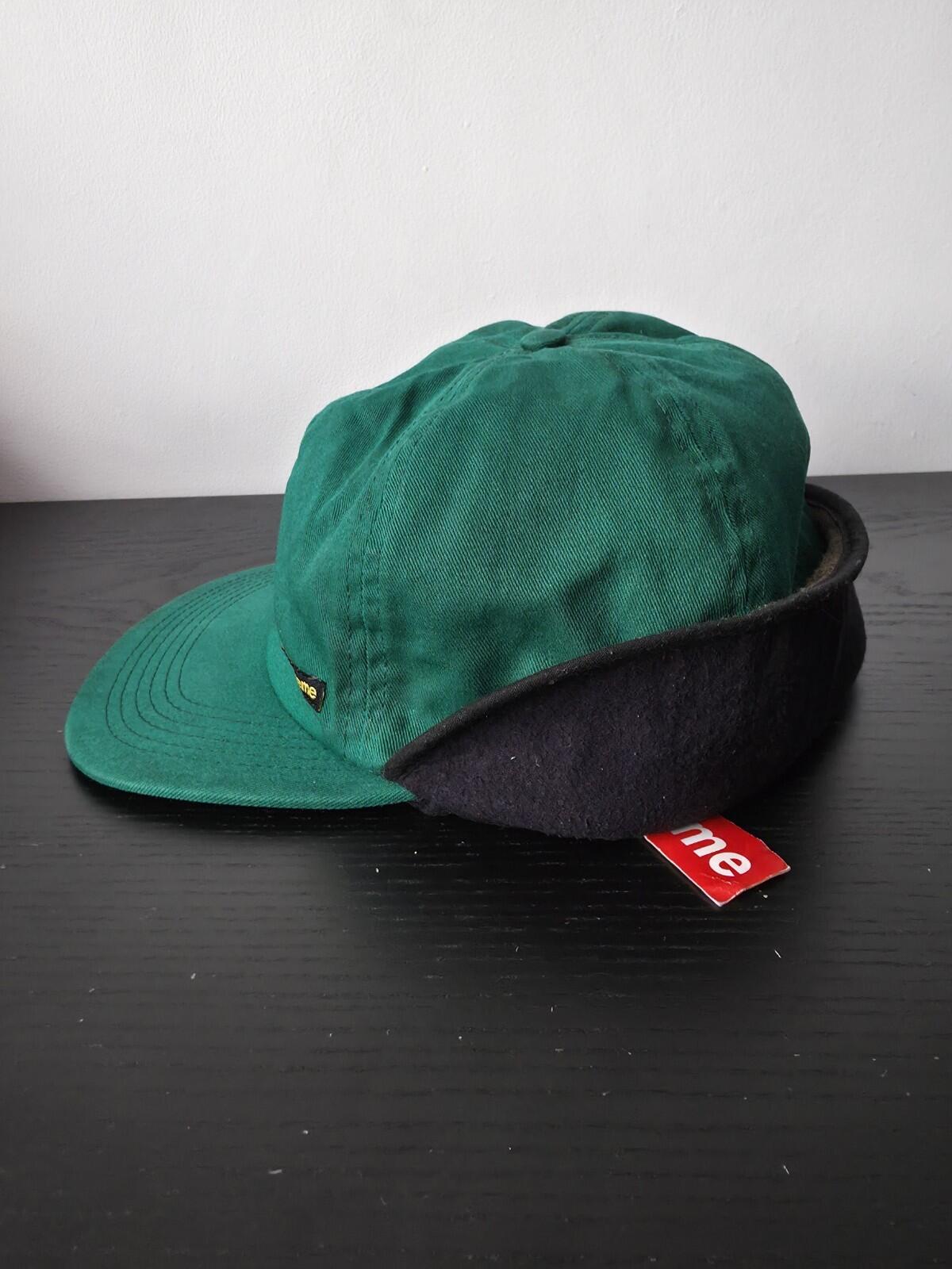 FW12 Supreme Waxed Ear Flap Cap Green Size S/M