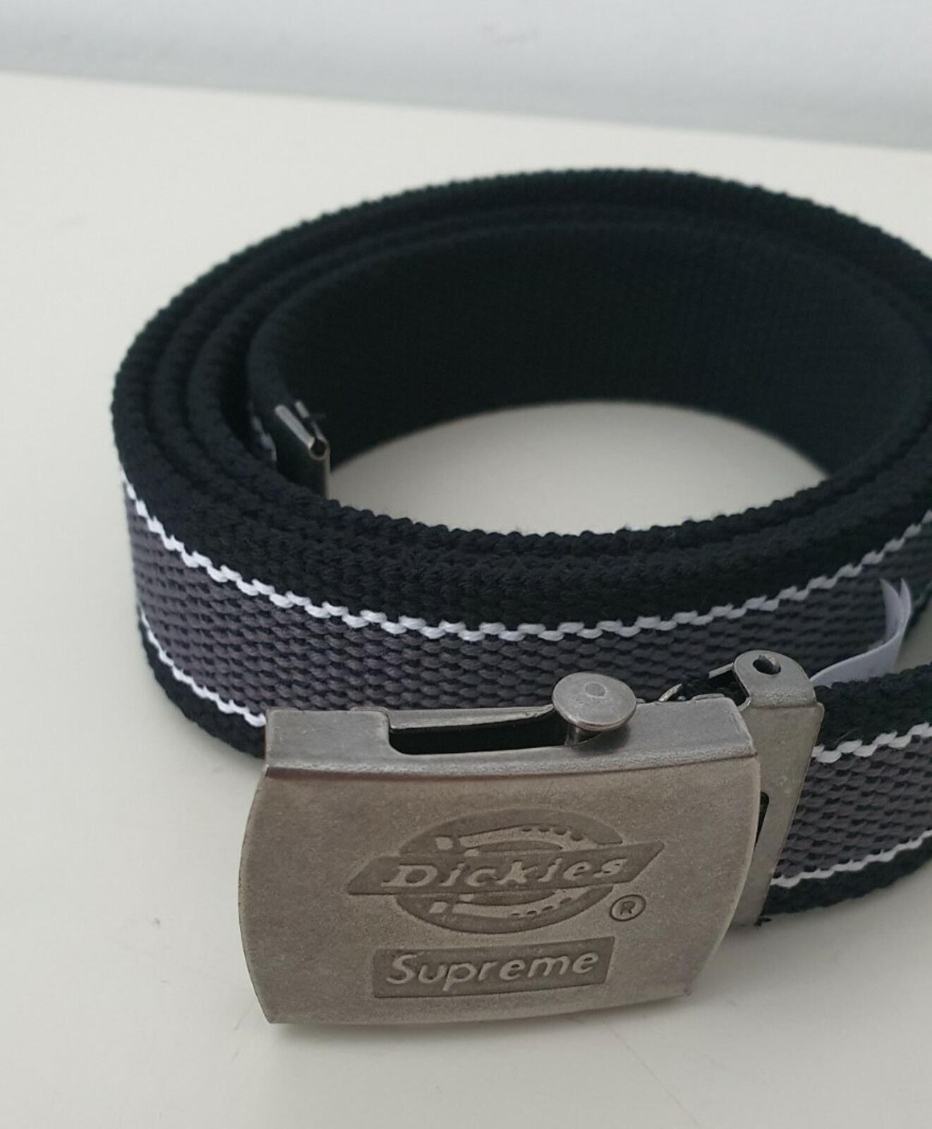 SS22 Supreme ® / Dickies ® Stripe Webbing Belt black New