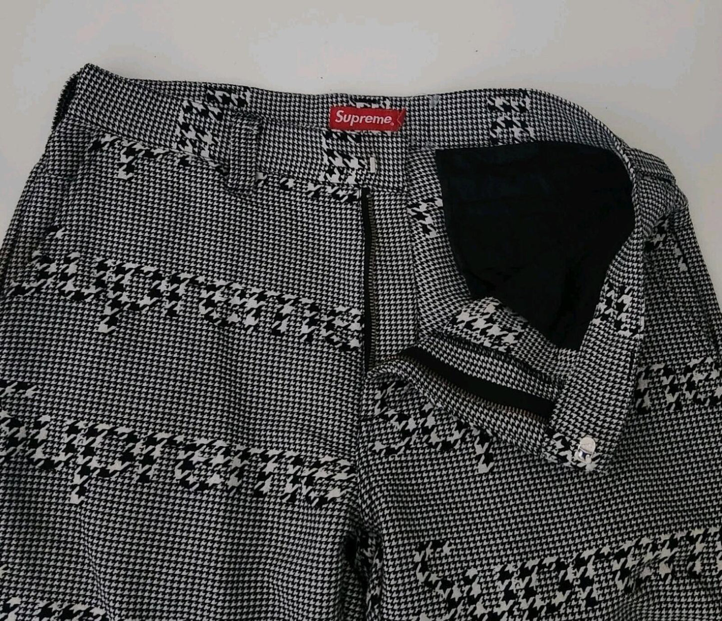 FW20 Supreme Black houndstooth work pant size 32 trousers pants W32 L32
