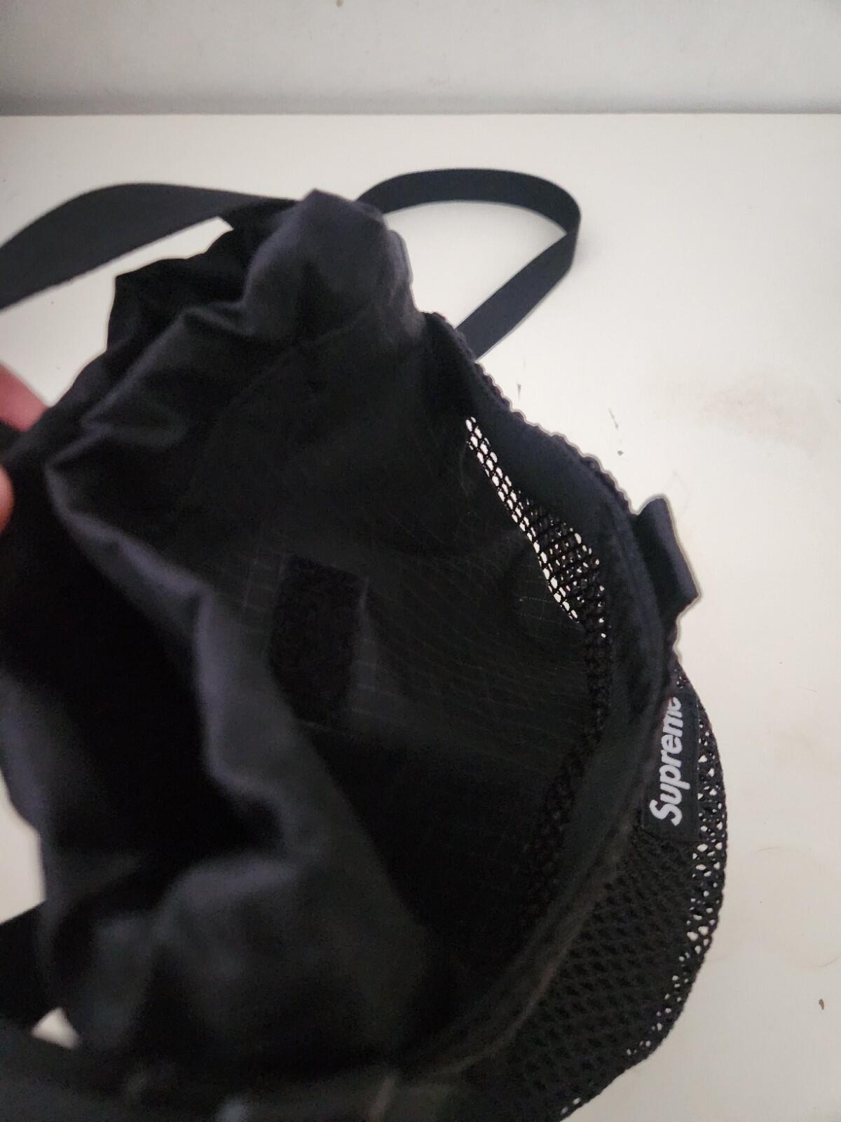 FW23 Supreme Small Cinch Pouch Black Bag Water Resistant Reflective Shoulder