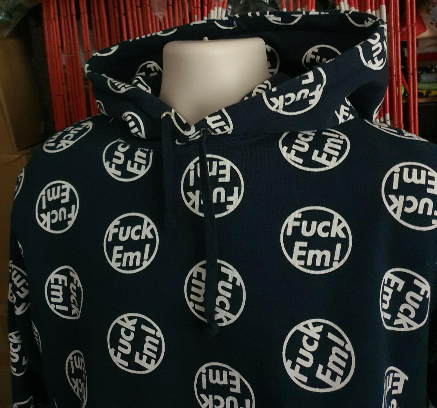 FW14 Supreme *uck Em! Navy hooded sweatshirt + shorts size M medium S small Set