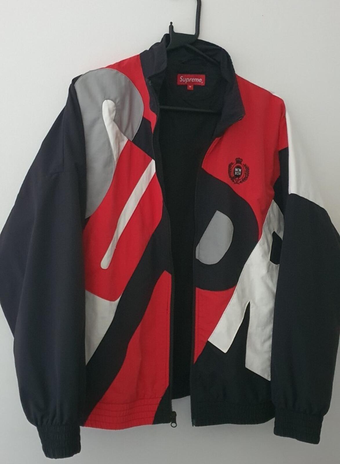 SS20 Supreme Big Letter Track Jacket Black Size M Water Resistant