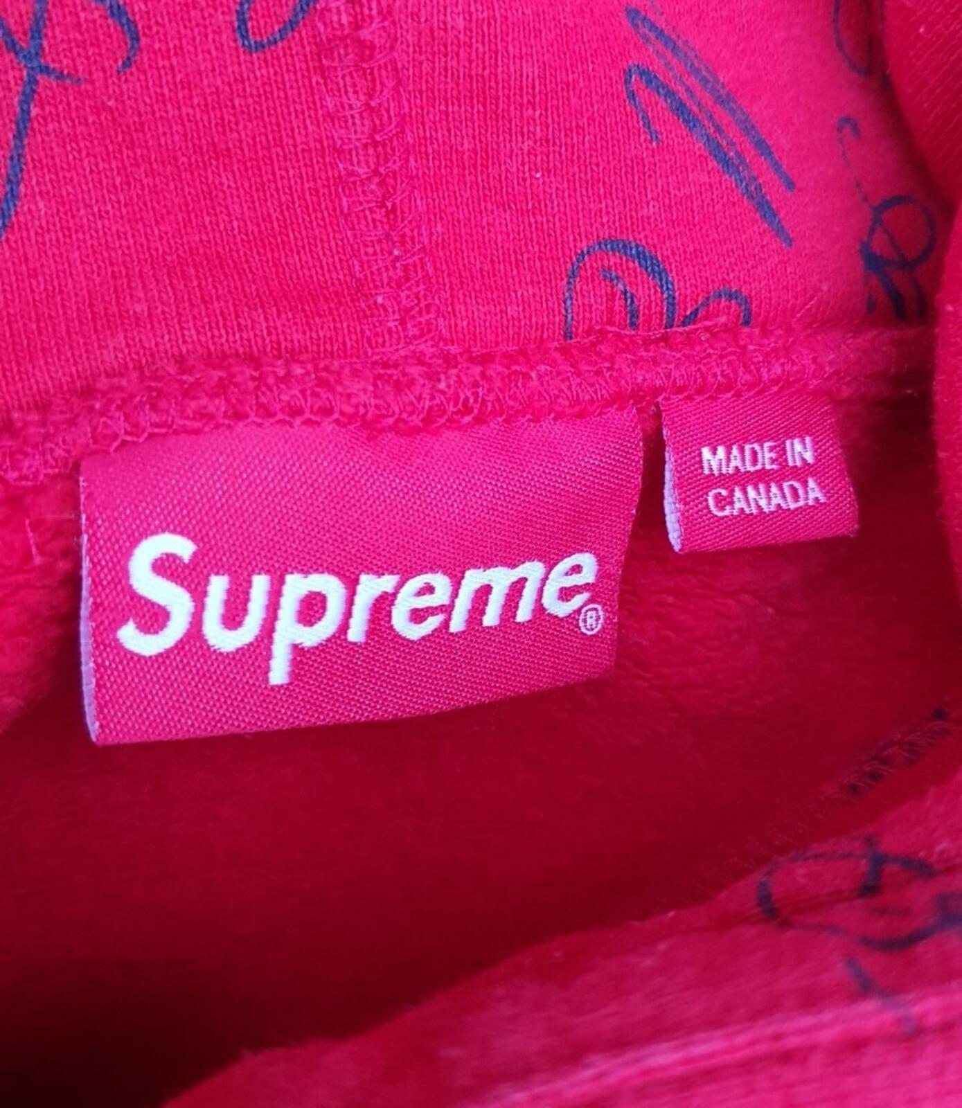 FW15 Supreme Eat Me Hooded Sweatshirt Red Size XL