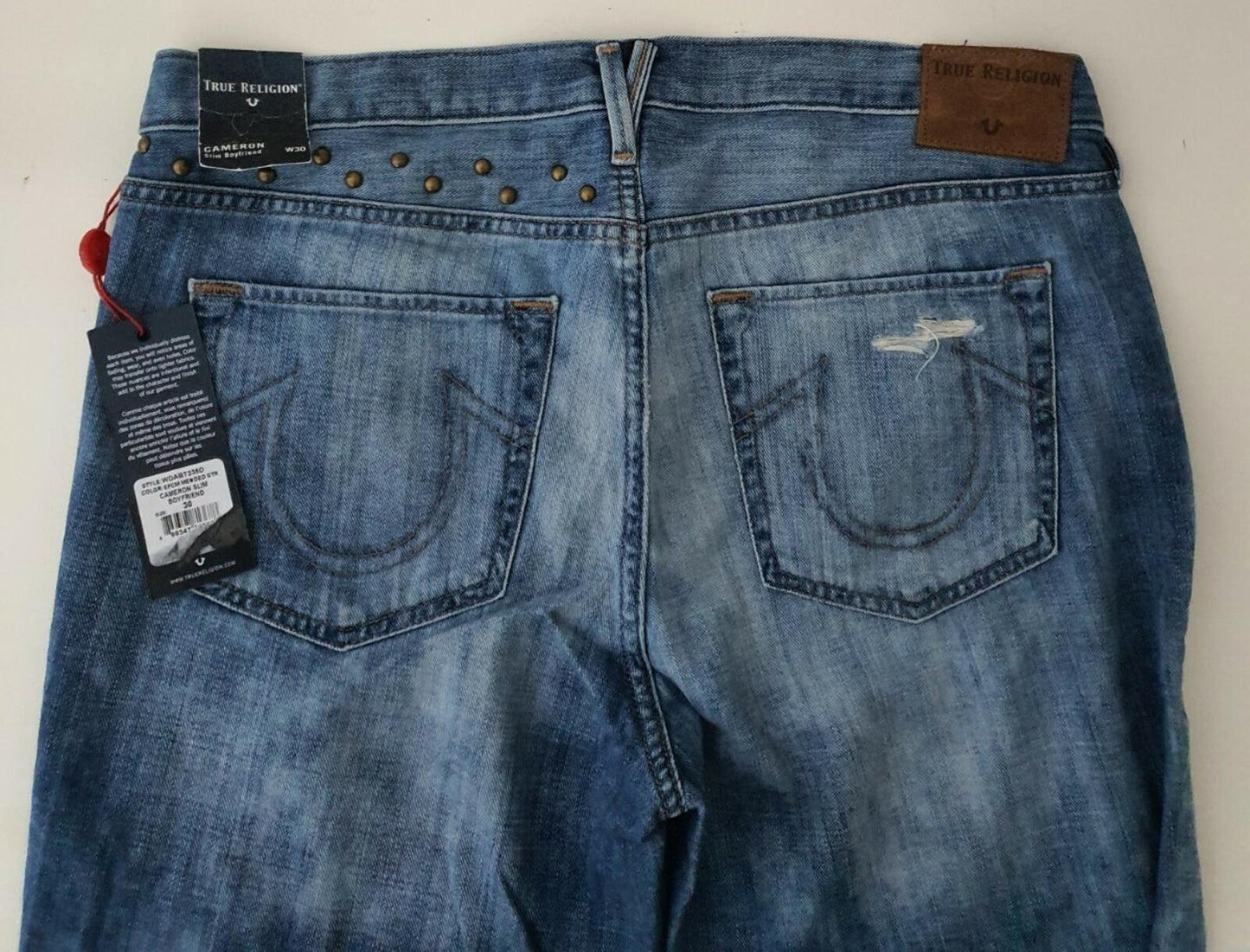 TRUE RELIGION Cameron Boyfriend Slim Jeans size 30 W34 L30 womens New With Tag