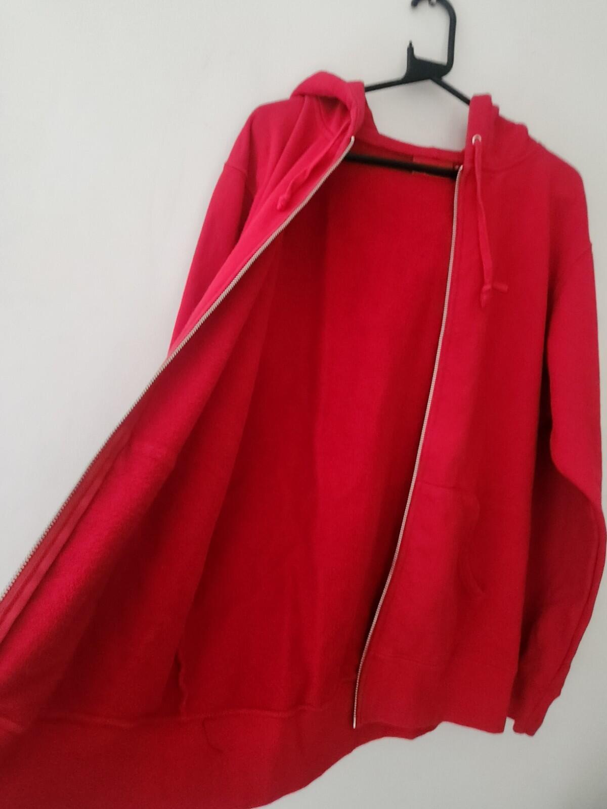 SS17 Supreme Small Box Logo Zip Up hooded sweatshirt red hoodie L large tonal